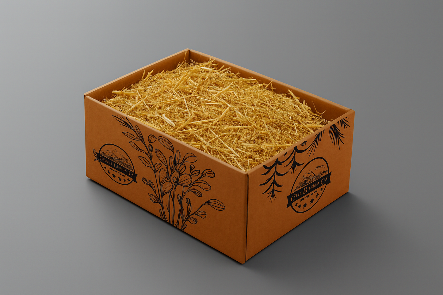 Box of straw bedding for small animal enclosures