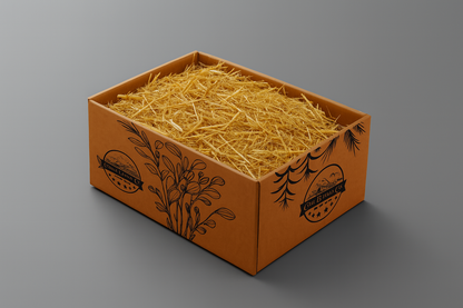 Box of straw bedding for small animal enclosures