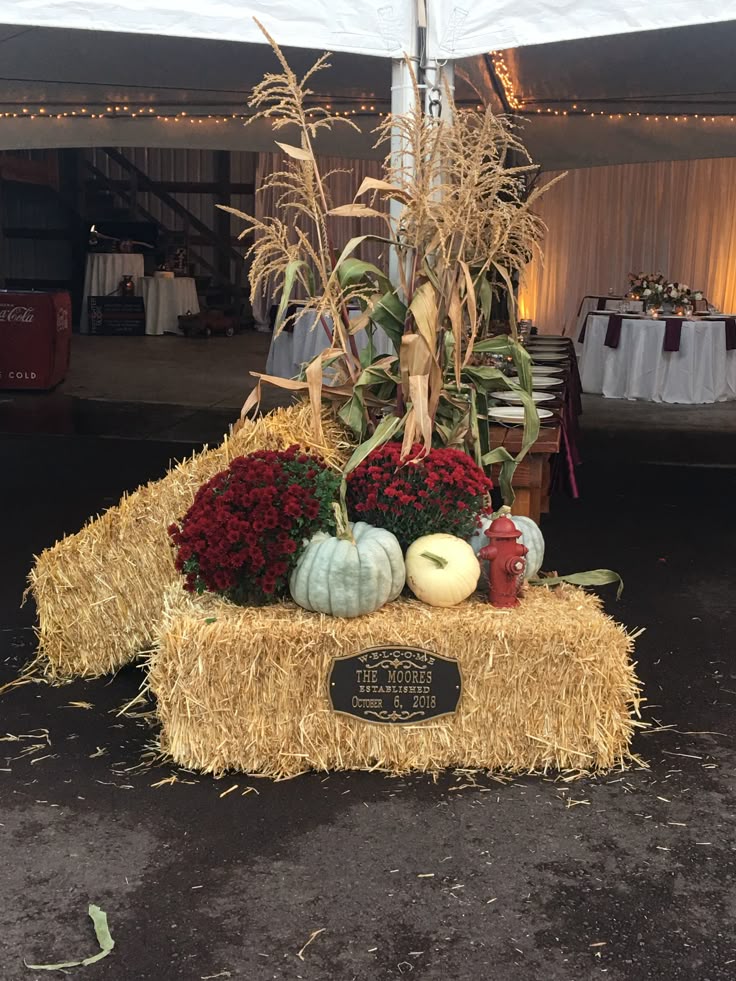Farm-grown straw bale for events and weddings