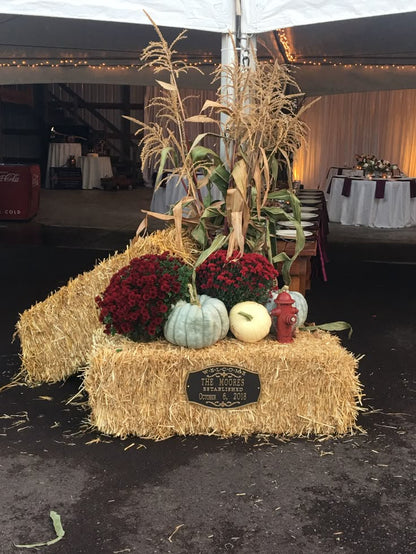 Farm-grown straw bale for events and weddings
